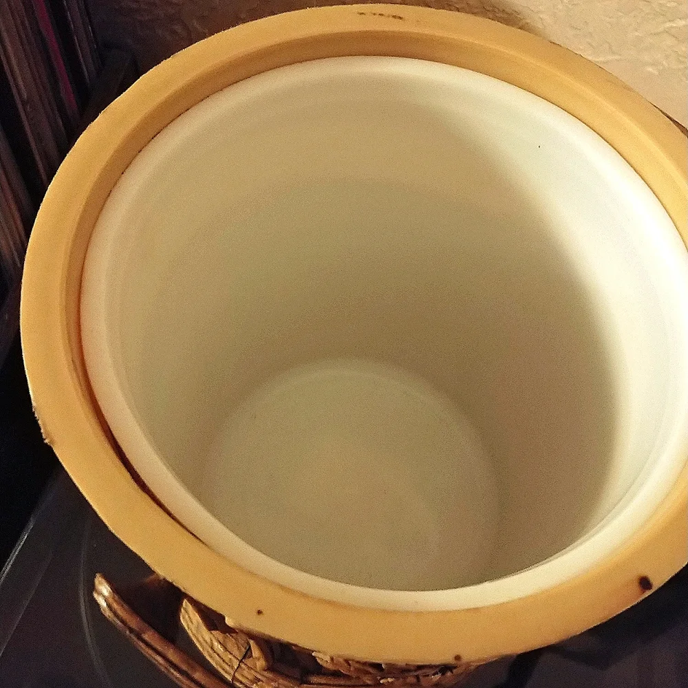 Vintage 70s Brentwood Faux Wood Grape Cluster Ice Bucket